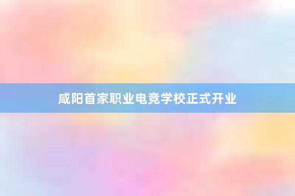 咸阳首家职业电竞学校正式开业